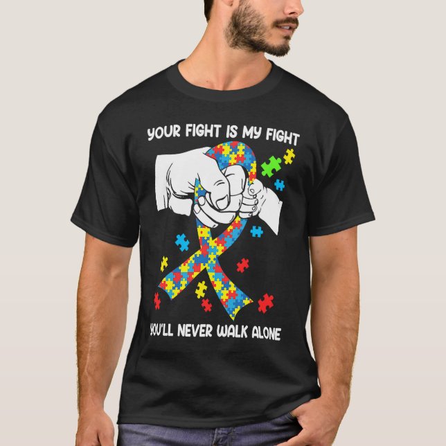 Camiseta Autism Awareness You Will Never Walk Alone Support (Frente)