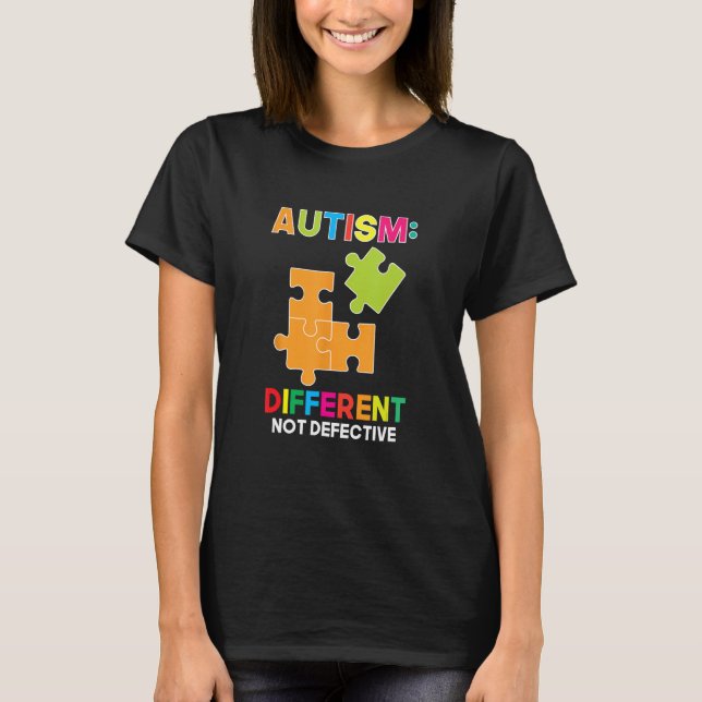 Camiseta Autism Different Not Defective Spectrum Support Ac (Frente)