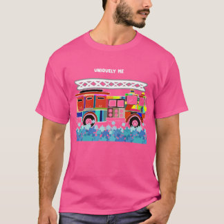 Camiseta Autism Firecaminhão quebra-cabeça