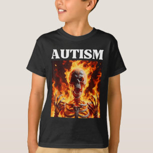Camiseta Autism Funny Cringe Edgy Duro Skeleton Memória Fla