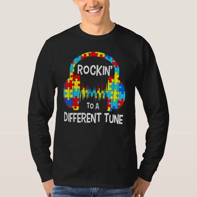 Camiseta Autism Game  Rocking To A Different Tune For Gamer (Frente)
