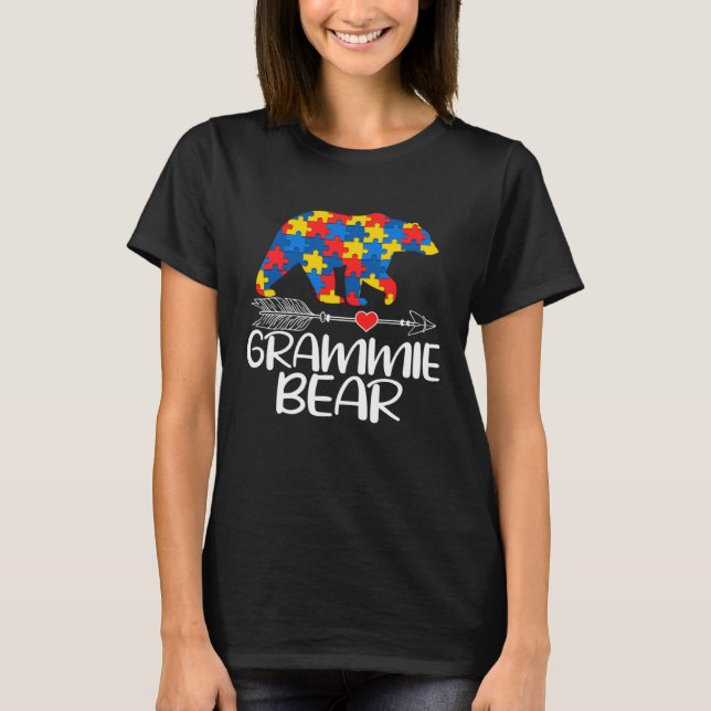 Camiseta Autism Grammie Bear Autistic Support Autism Awaren (Frente)