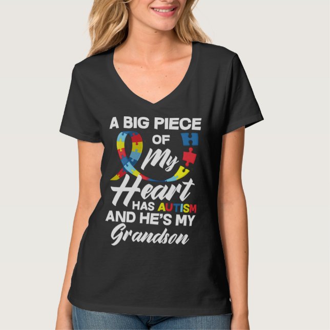 Camiseta Autism Grandpa Grandma Autistic Grandson Autism Aw (Frente)