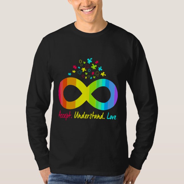 Camiseta Autism Infinity Puzzle Symbol Autism Accept Underr (Frente)
