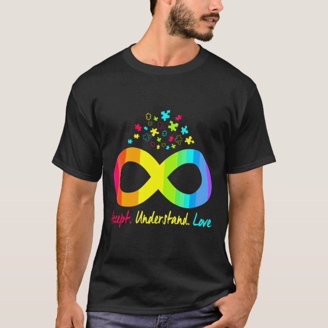 Camiseta Autism Infinity Quebra-cabeça Símbolo Autismo Acce (Frente)