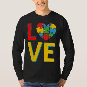 Camiseta Autism Love Heart Autism Awareness Day