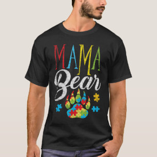 Camiseta Autism Mama Bear Quebra-cabeça Piece Child Grunge