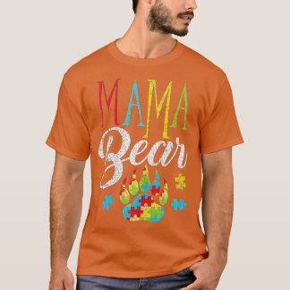 Camiseta Autism Mama Bear Quebra-cabeça Piece Child Grunge