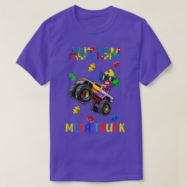 Camiseta Autism Mega Truck 10 (Frente do Design)