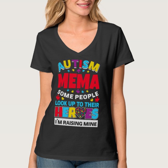 Camiseta Autism Mema Pessoas Procuram Seus Heroicos Ascensã (Frente)