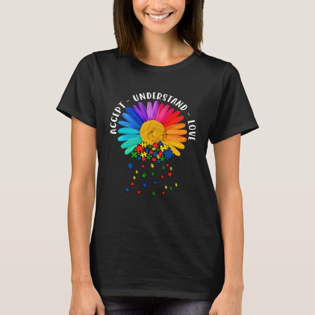 Camiseta Autism Mom Support Floral Autism Awareness Daisy F (Frente)