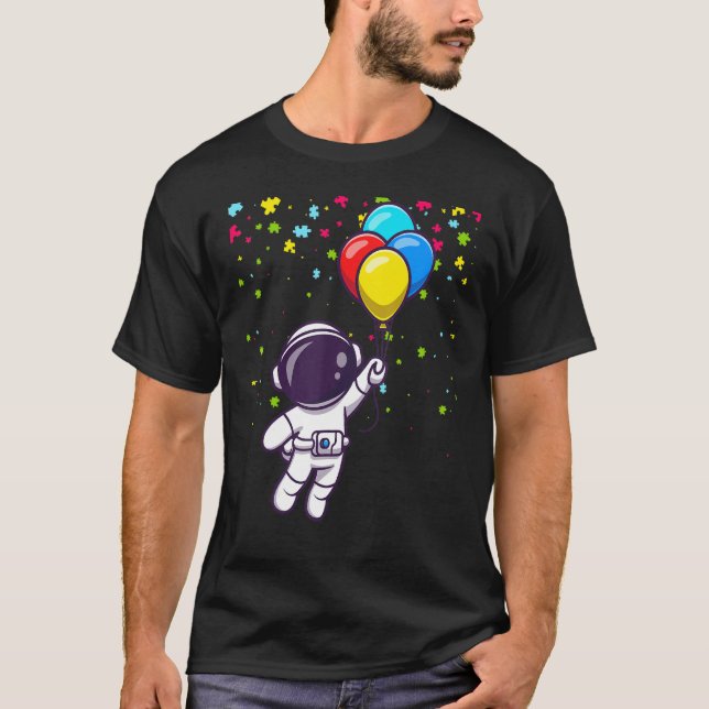 Camiseta Autism Mom Teacher Youth Kids Astronaut Autism Awa (Frente)