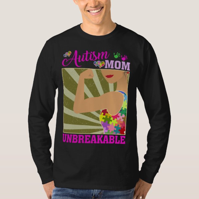 Camiseta Autism Mom Unbreakable Autism Awareness For Mother (Frente)