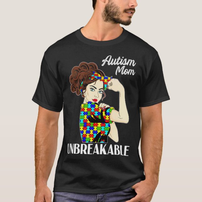 Camiseta Autism Mom Unbreakable Puzzle Piece Autism Awarene (Frente)