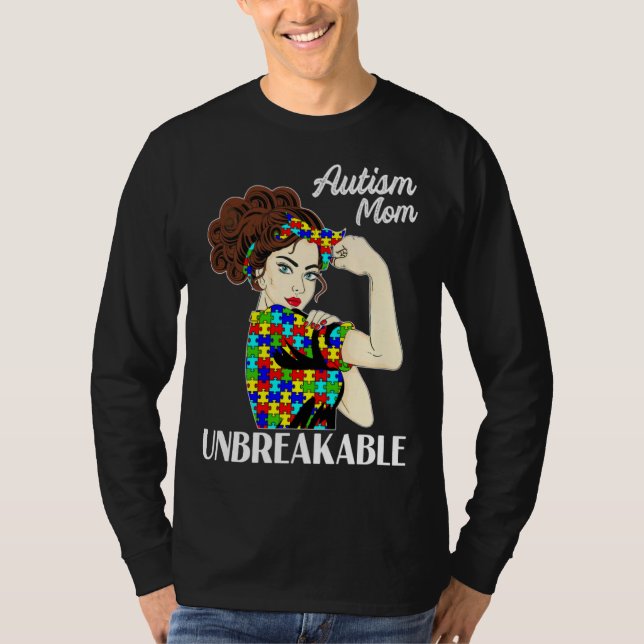 Camiseta Autism Mom Unbreakable Puzzle Piece Autism Awarene (Frente)