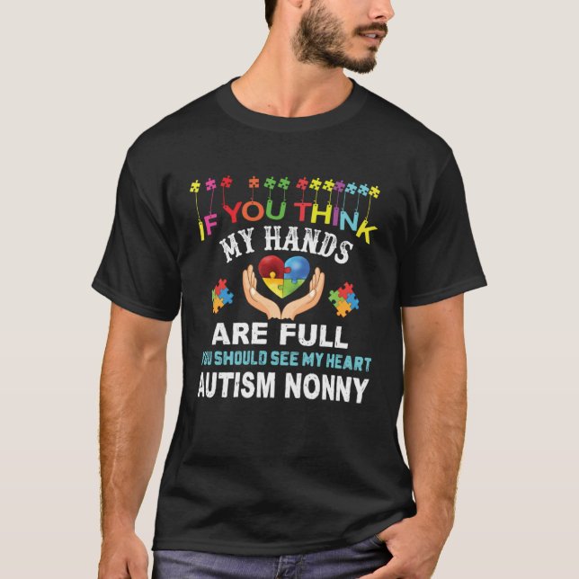 Camiseta Autism Nonny  Autism Awareness Puzzle Piece Kindne (Frente)
