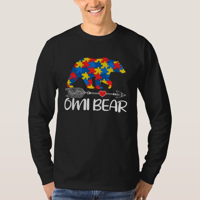 Camiseta Autism Omi Bear Autistic Support Autism Awareness  (Frente)