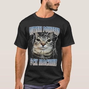 Camiseta Autism Powered F#ck Machine Engraçado Meme Autisti