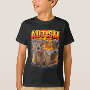 Camiseta Autism Rock Hyrax Inapropriado E Engraçado Especif