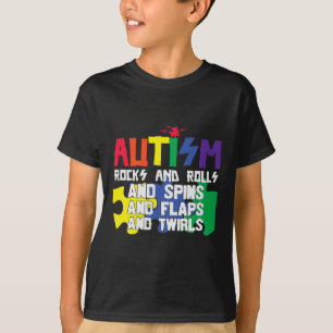 Camiseta Autism Rocks Rolls Gira Flaps E Twirts