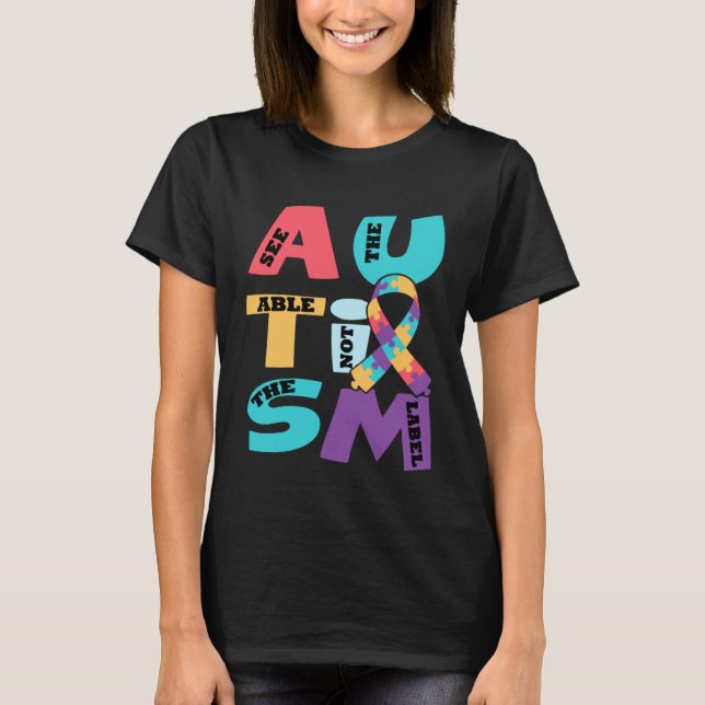 Camiseta Autism See The Able Not The Label Mother s Day (Frente)