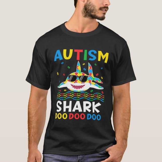Camiseta Autism Shark Puzzle Awareness Day Cute For Boys Gi (Frente)