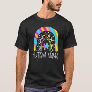 Camiseta Autism Spectrum Disorder Mama Rainbow Awareness Pu