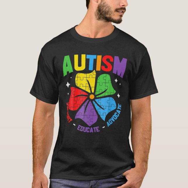 Camiseta Autism Support Kids For Mom Dad Autism Awareness (Frente)