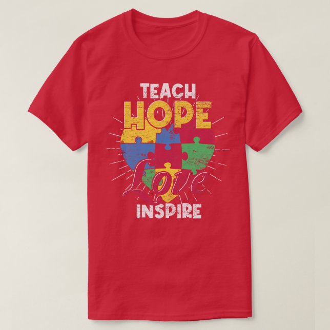 Camiseta Autism Support Teacher Puzzle Piece Autism Support (Frente do Design)