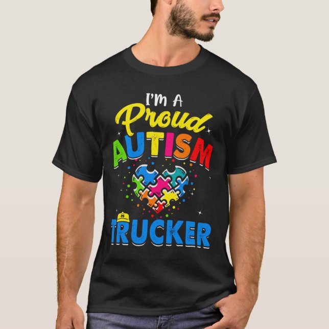 Camiseta Autism Trucker Autism Accept Support Lov (Frente)