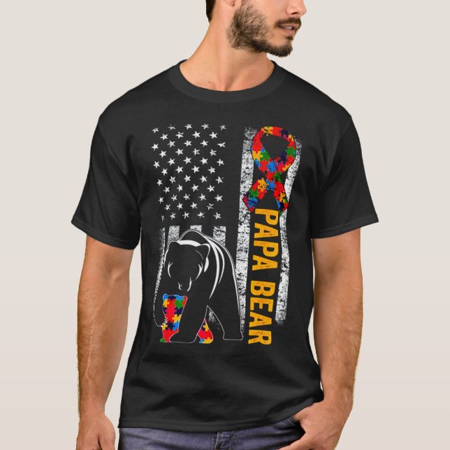 Camiseta Autism Ursa Papa Semblante Americana (Frente)