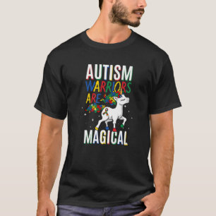 Camiseta Autism Warrior Magical Unicorn Quebra-cabeça Azul