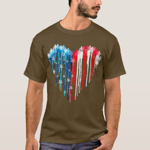 Camiseta Autismo 4º De Julho - Peças De Quebra-cabeça