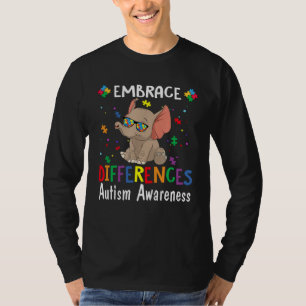 Camiseta Autismo Abrace Diferenças Elefante Puzzle Autismo