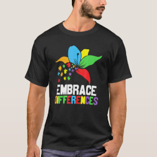Camiseta Autismo Abrace Diferenças Neurodiversidade Arco-ír