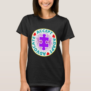 Camiseta Autismo Aceitar Adaptar Advocate Um Belo Desenho C