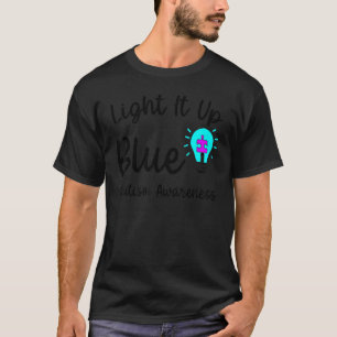 Camiseta Autismo Acenda em Azul Eu Uso Azul Pelo A
