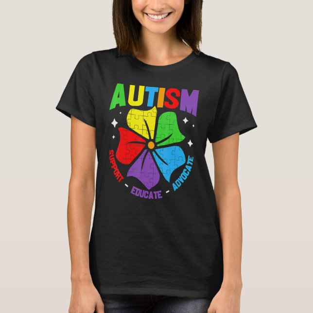 Camiseta Autismo Aconselhamento Suporte A Crianças Autismo  (Frente)