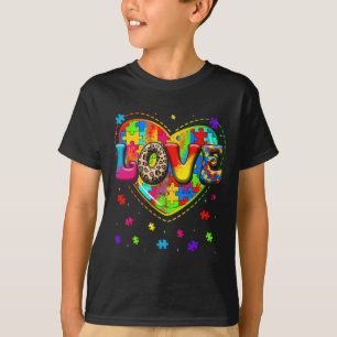 Camiseta Autismo Ama Autismo Cardíaco Mês De Consciência Pa
