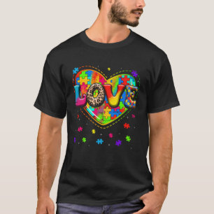 Camiseta Autismo Ama Autismo Cardíaco Mês De Consciência Pa
