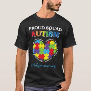 Camiseta Autismo ao Esquadrão Orgulhoso Suporta Família de 