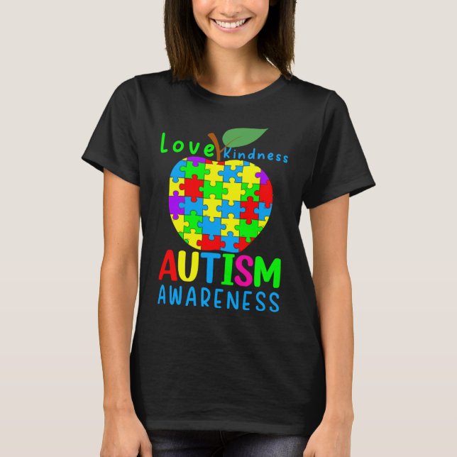Camiseta Autismo Apple Quebra-cabeça se conscientiza (Frente)