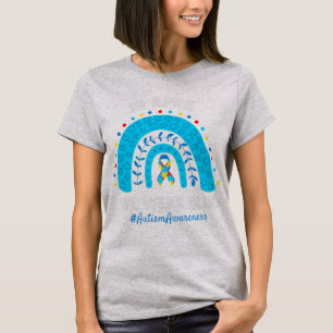 Camiseta Autismo Arco-Íris Em Abril Vestimos Autismo Azul