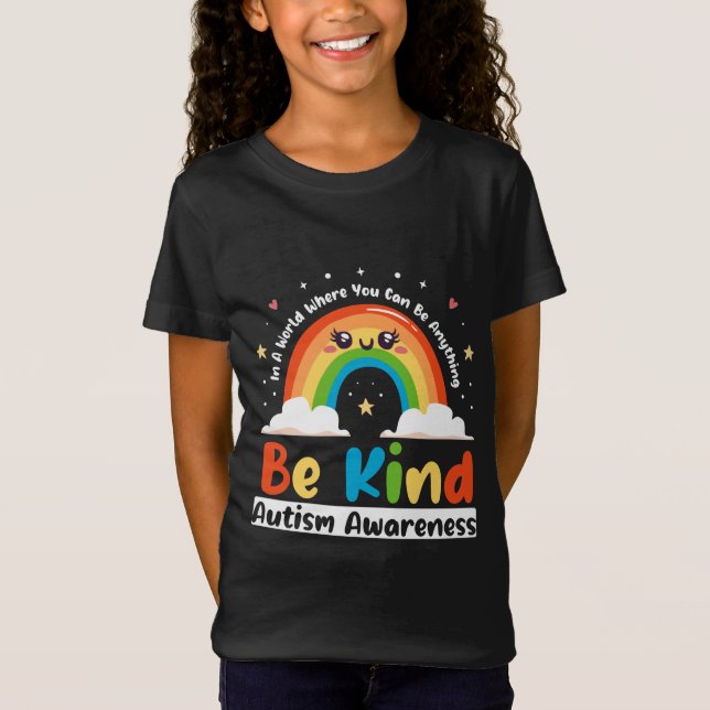 Camiseta Autismo Arco-Íris Seja Meio Autismo Conscientista  (Frente)