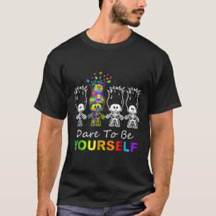 Camiseta Autismo-Arrepio Ouse Ser Você Mesmo Esqueleto Auti