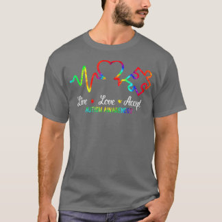 Camiseta Autismo Atenção Mês Quebra-cabeça Aceitar Heart Li