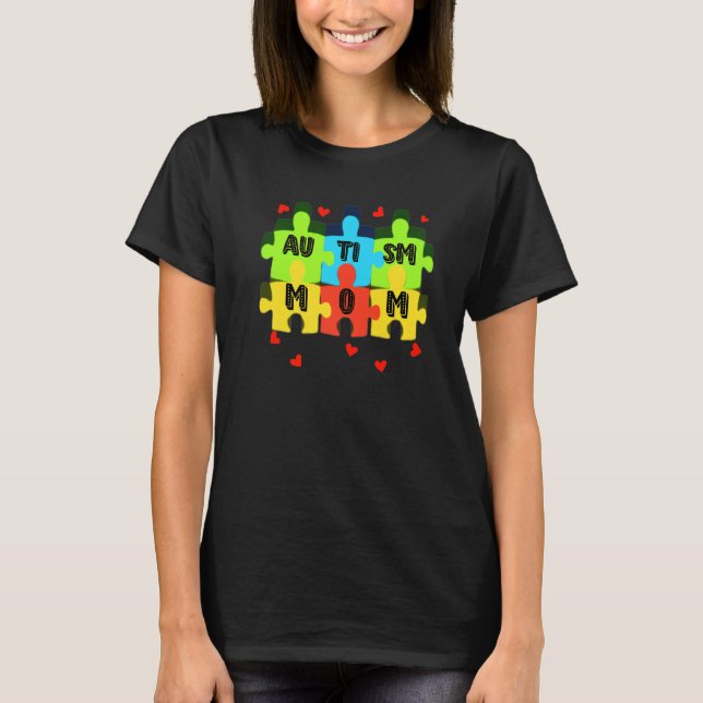 Camiseta Autismo Autismo Autismo Suporte a Mãe Mulheres (Frente)