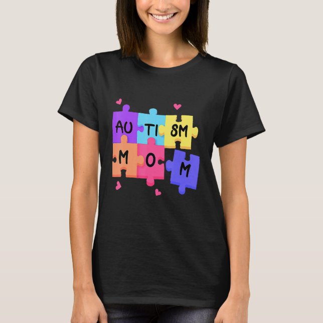 Camiseta Autismo Autismo Autismo Suporte a Mãe Mulheres (Frente)