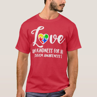 Camiseta Autismo autismo bondade amor puzz arco-íris