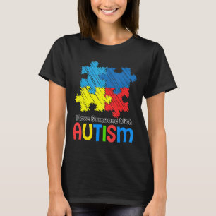 Camiseta Autismo-Autismo Consciência Eu Amo Alguém Com Auti